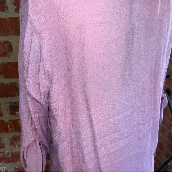HARVE BERNARD Mauve Rayon 3/4 Sleeve Button up Shirt-XL - Picture 11 of 13